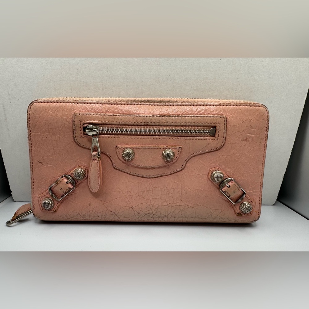 Vintage BALENCIAGA Long Wallet Leather Soft Pink - Picture 2 of 16